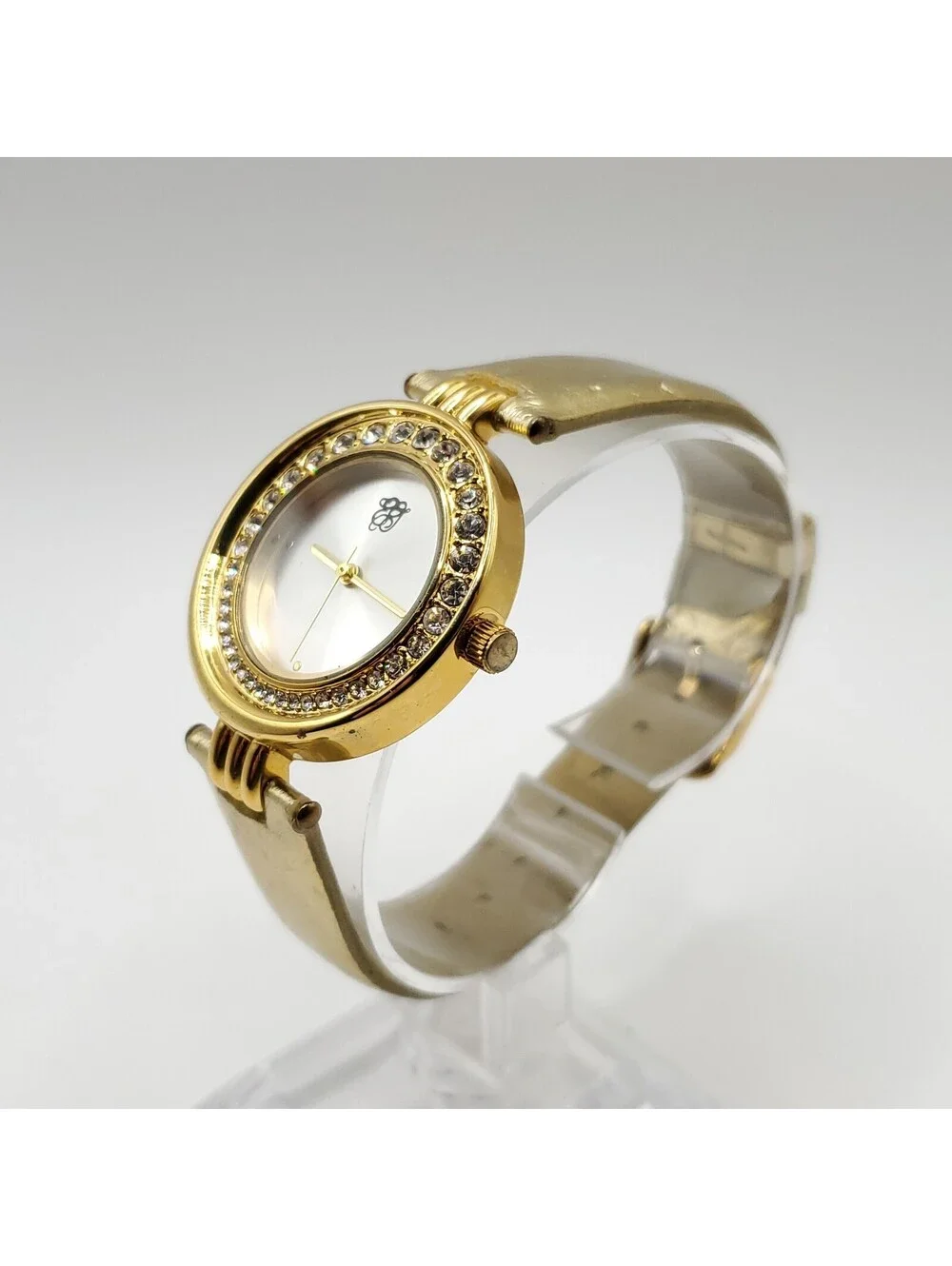Elizabeth Taylor Quartz Womens 33mm Watch Gold Tone New Battery